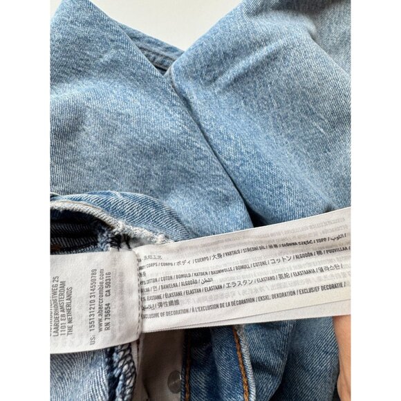 ABERCROMBIE & FITCH High Rise Criss Cross Straight Leg Dad Jeans, Size 29/8 - Picture 15 of 16